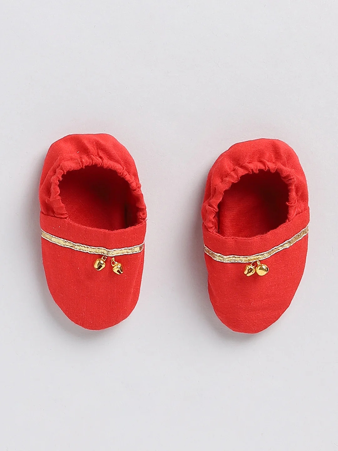 Girl's' Red Chanderi Ethnic Combo Set - Image 6