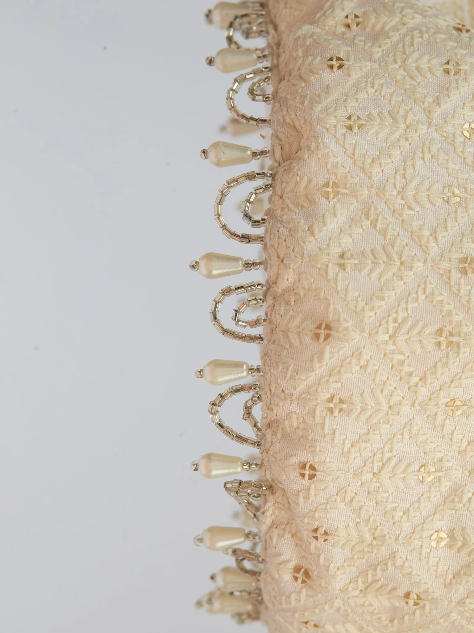 Women's Cream Handcrafted Potli Clutch - Image 5