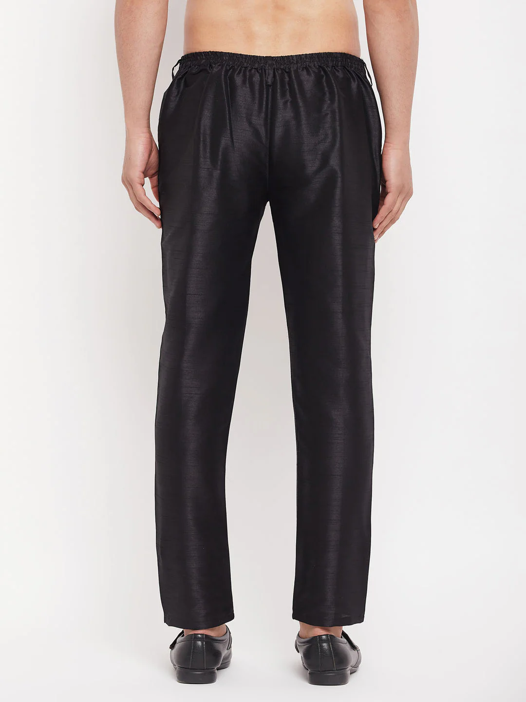 Men's Black Silk Blend Pant Style Pyjama - Image 3