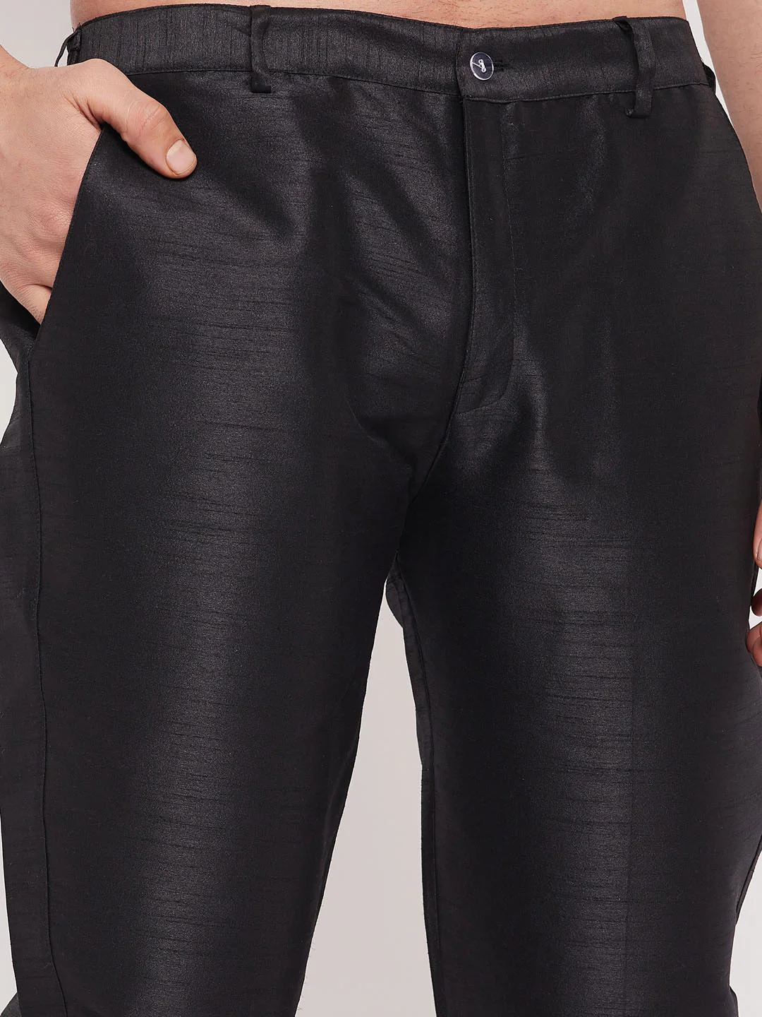Men's Black Silk Blend Pant Style Pyjama - Image 4