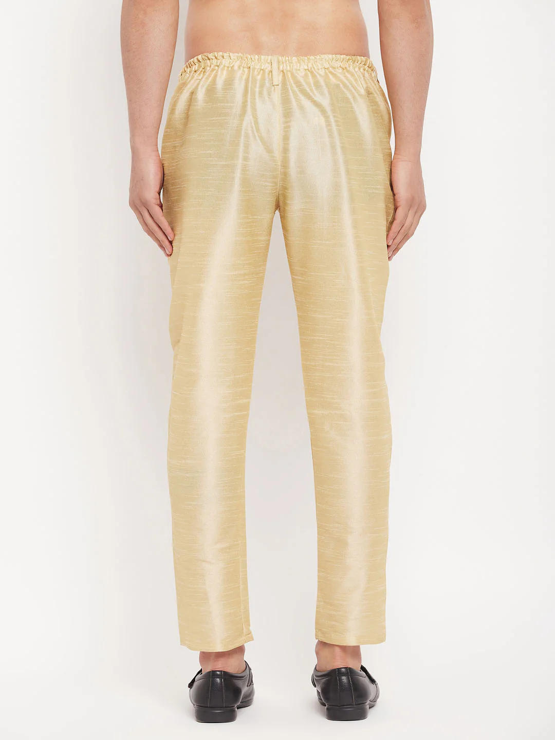 Men's Gold Silk Blend Pant Style Pyjama - Image 3