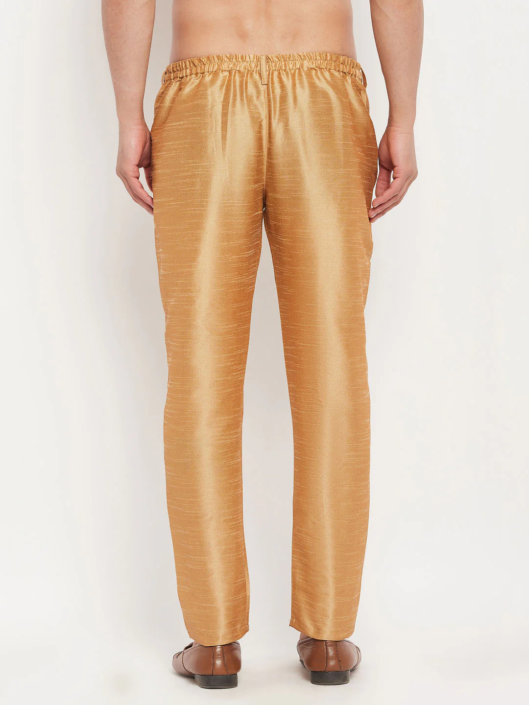 Men's Rose Gold Silk Blend Pant Style Pyjama - Image 3
