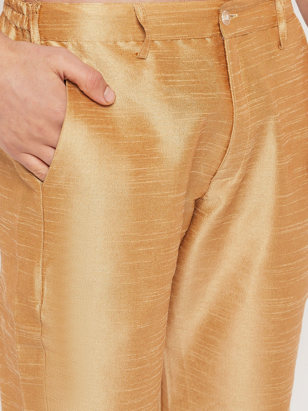 Men's Rose Gold Silk Blend Pant Style Pyjama - Image 4