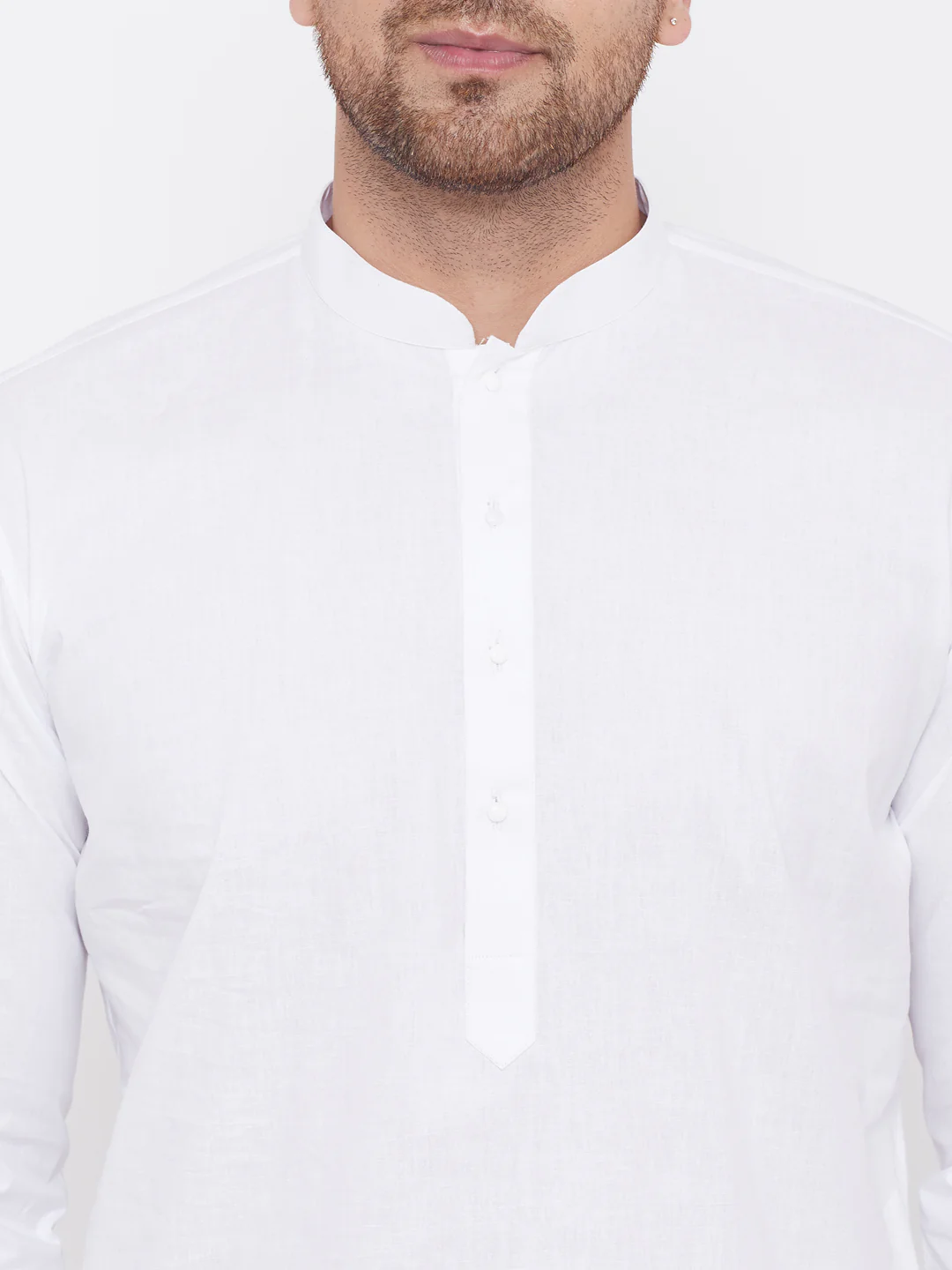 Men's White Cotton Kurta - Image 5