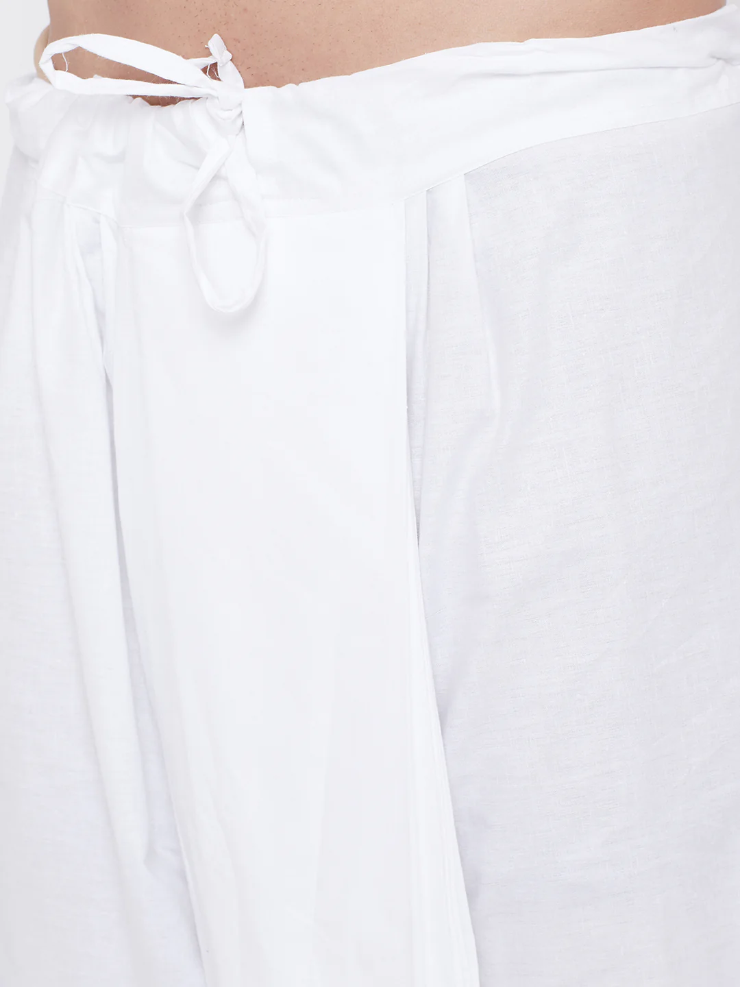 Men's White Cotton Kurta And Dhoti Set - Image 5