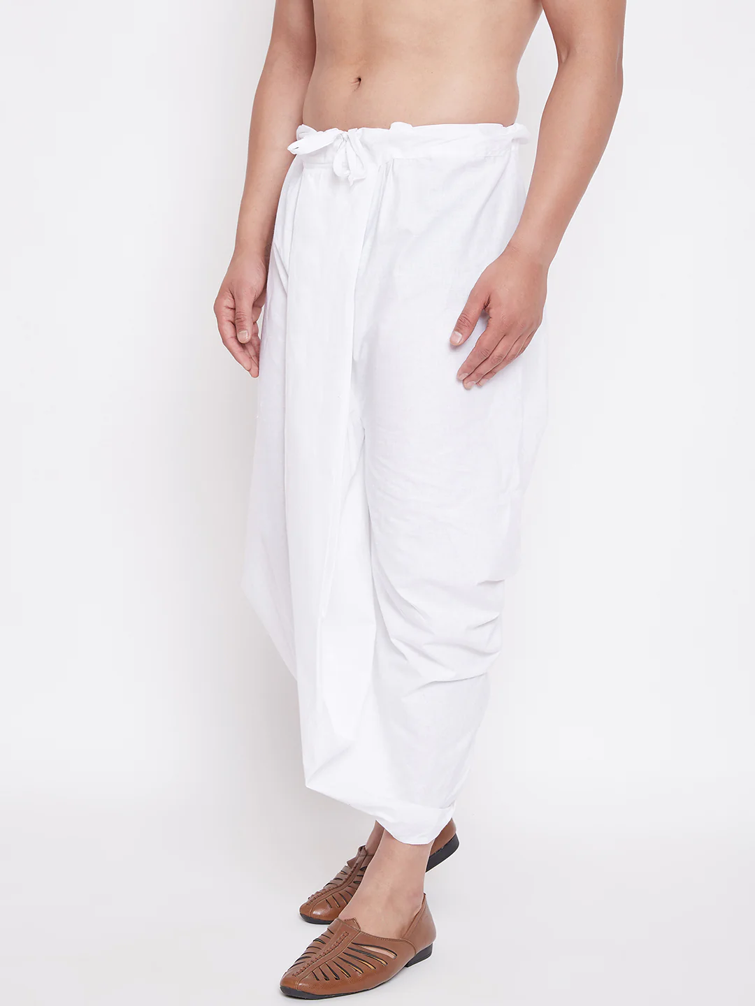 Men's White Traditional Dhoti - Image 2