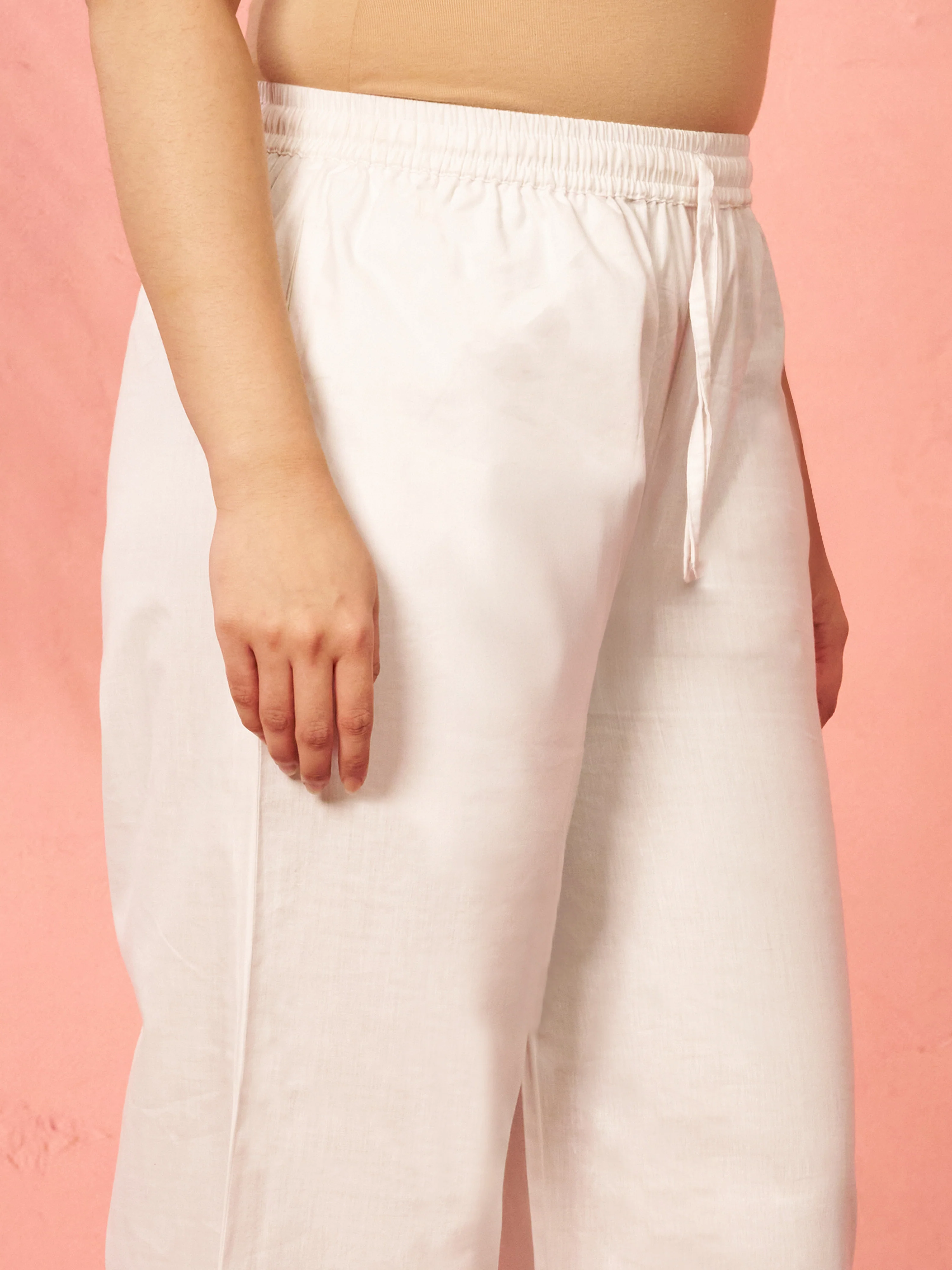 Women's White Cotton Afghani Salwar - Image 2
